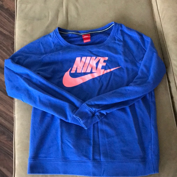 Nike Tops - Nike scoop neck logo sweatshirt blue and pink